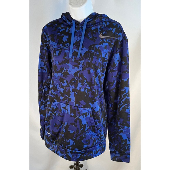 Nike Tops - Womens Nike Therma Fit Blue Camo Pattern Therma-Fit Hoodie Size Medium